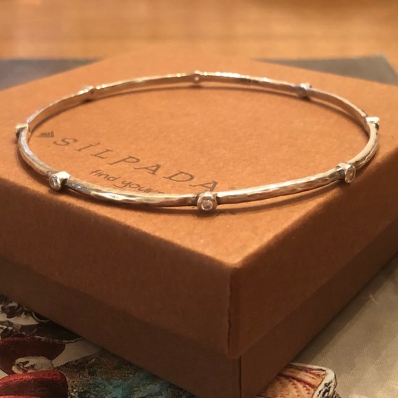 Silpada Jewelry - Silpada Sterling Silver Cubic Zirconia Star Studded Bangle Bracelet B2701